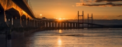 Panoramic landscape photography/ Second Severn Crossing Bridge stunning sunset landscape photography prints for sale