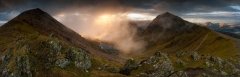Panoramic landscape photography/Snowdon summit at Winter sunrise Snowdonia North Wales UK landscape photography prints for sale