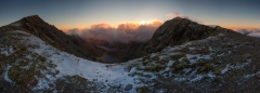 Panoramic landscape photography/Snowdon summit at Winter sunrise Snowdonia North Wales landscape photography prints for sale