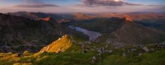 Panoramic landscape photography/ Crib Goch Carnedd Ungain Snowdon Lliwedd Snowdonia Wales at summer sunset panorama landscape photography prints for sale