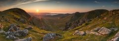 Tryfan, Glyder Fach and Glyder Fawr and the Snowdon summit/Snowdonia Wales panoramic Landscape Photography landscape photography prints for sale