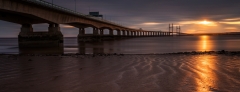 Panoramic landscape photography/ Second Severn Crossing Bridge stunning sunset landscape photography prints for sale