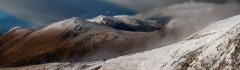 Panoramic Photography snowy Snowdonia North Wales at Winter/Storm is passing Glyders Winter landscape photography prints for sale