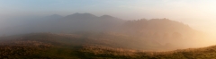 Panoramic landscape photography/Malvern Hills Worcestershire Winter frosty sunrise