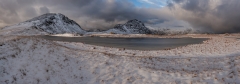 Panoramic Photography Snowdonia Wales, Scotland, Worcester /Tryfan and Glyders at Winter storm panorama III