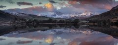 Panoramic landscape photography/Llynau Mymbyr and Snowdon Horseshoe in the background at Winter sunrise landscape photography prints for sale Panoramic landscape photography/Llynau Mymbyr and Snowdon Horseshoe in the background at Winter sunrise landscape photography prints for sale