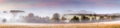 Panoramic landscape photography/Malvern Hills Worcestershire Winter frosty sunrise