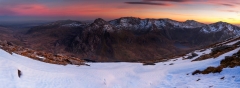 Snowdonia North Wales Winter mountain panoramic photography/Tryfan and Glyders golden hour Winter panorama landscape photography prints for sale