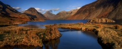 Panoramic landscape photography/Wast Water Lake District at Winter golden hour light landscape photography prints for sale