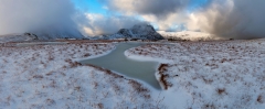 Snowy Panoramic Photography Snowdonia Wales /Tryfan and Glyders at Winter storm panorama landscape photography prints for sale