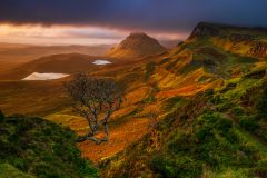 Quiraing autumn sunrise canvas prints capturing the beauty of the Isle of Skye. Perfect wall art for your home, inspired by the Scottish Highlands.
