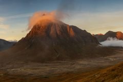 Buachaille Etive Mòr at autumn sunrise. Shop our Isle of Skye landscape photography canvas prints today!