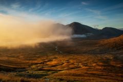 Buachaille Etive Mòr at autumn sunrise. Transform your space with breathtaking Scottish Highlands wall art for sale.