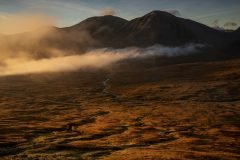 Buachaille Etive Mòr autumn sunrise photography. Elevate your decor with exquisite canvas prints from the Scottish Highlands.