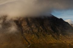 Buachaille Etive Mòr at sunrise. Shop our canvas prints and celebrate the beauty of Scotland.