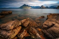 Scotland Landscape Photography/ Cuillin Mountains from Elgol Isle of Skye at sunrise