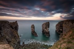 Stack Rocks and Elegug Stacks at sunset , captured by renowned photographer Tomasz Janicki. Stack Rocks and Elegug Stacks at sunset , captured by renowned photographer Tomasz Janicki.