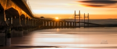 Wales Landscape Photography / Second Severn Crossing Bridge at sunset.