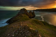 Wales Landscape Photography / Three Cliffs Bay Sunset landscape photography prints for sale
