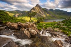 Tryfan Ogwen Valley at Summer sunset landscape photography prints for sale Tryfan Ogwen Valley at Summer sunset landscape photography prints for sale