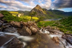 Tryfan  Ogwen Valley at Summer sunset  landscape photography prints for sale