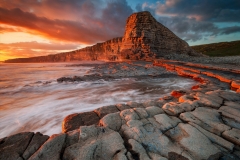 Wales Landscape Photography / Vale of Glamorgan Painting on Red