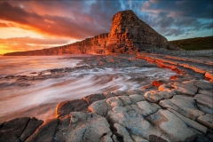 Wales Landscape Photography / Vale of Glamorgan Painting on Red