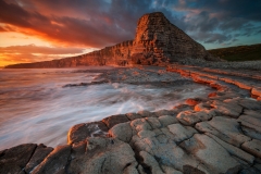 Wales Landscape Photography / Vale of Glamorgan Painting on Red