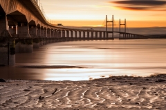 Wales Landscape Photography / Second Severn Crossing Bridge at sunset.