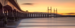 Wales Landscape Photography / Second Severn Crossing Bridge at sunset.