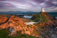 Wales Landscape Photography / Lighthouse on Anglesey in beautiful sunset light