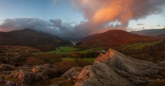 Wales Landscape Photography /Misty sunrise over Snowdonia view from Capel Curig North Wales