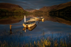 Wales Landscape Photography / Llyn Nantlle Uchaf golden hour  framed prints for sale