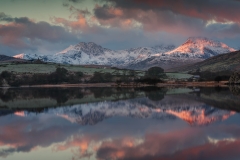 Wales Landscape Photography / Snowdon Horseshoe reflected in Llynnau Mymbyr  framed prints for sale