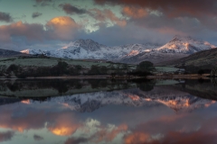 Wales Landscape Photography / Snowdon Horseshoe reflected in Llynnau Mymbyr  framed prints for sale