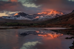 Wales Landscape Photography / Snowdon Horseshoe reflected in Llynnau Mymbyr  framed prints for sale