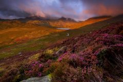 Crib Goch and Snowdon  Stormy sunrise canvas prints for sale