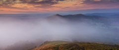 Malvern Hills at misty Autumn sunrise/Landscape Photography Worcestershire prints for sale