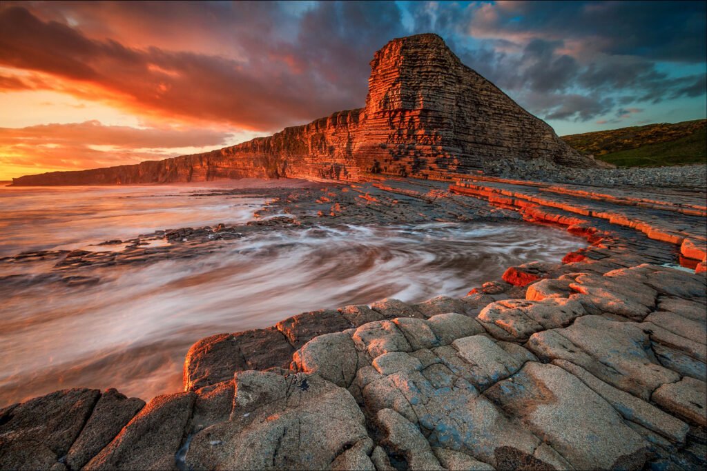 Nash Point Wales Breathtaking sunset over the Monknash Coast prints