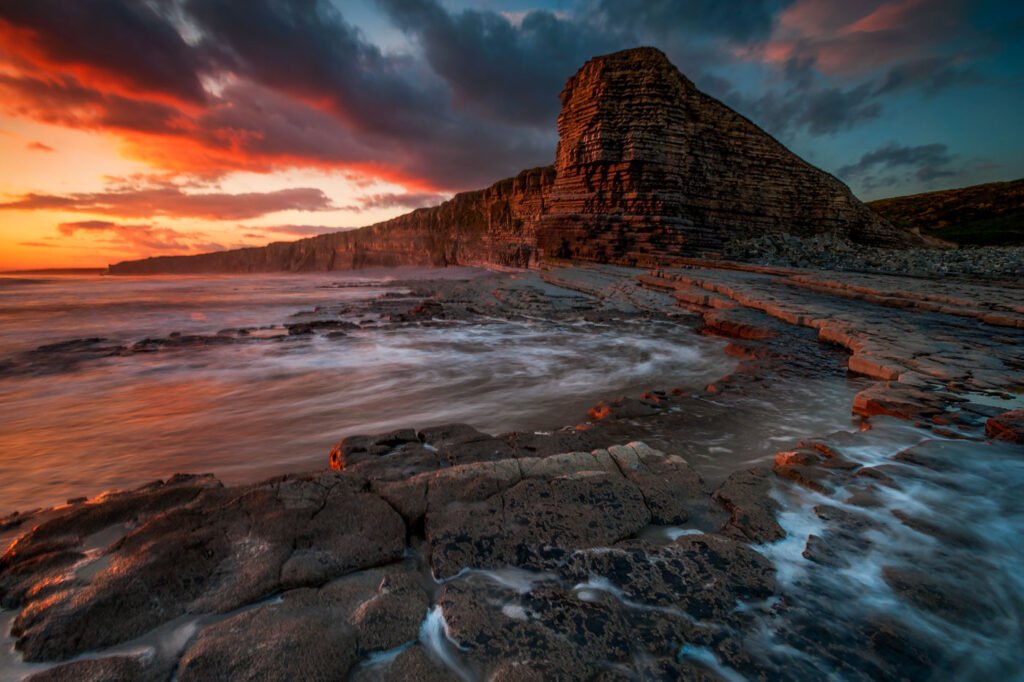 Nash Point Wales sunset canvas prints, premium Monknash Coast
