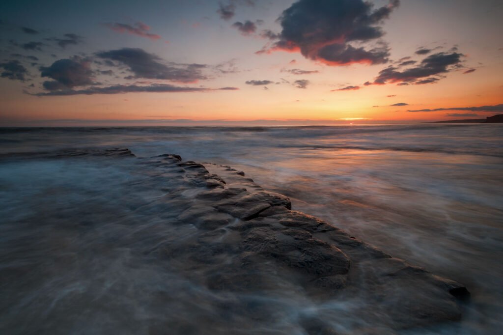 Nash Point Wales sunset wall art, museum-quality Monknash Coast canvas.